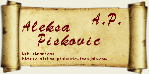 Aleksa Pisković vizit kartica